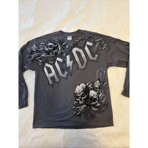 AC⚡️DC Liquid Blue design On Ultra Cotton Golden  T-Shirt Mens XL 2013